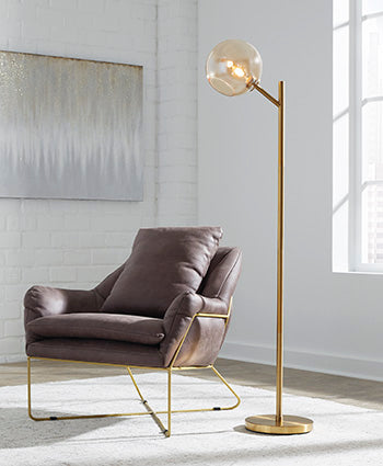 Signature Design Amber/Gold Finish Metal Floor Lamp (1/CN)