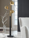 Signature Design Gold Finish/Black Metal Floor Lamp (1/CN)