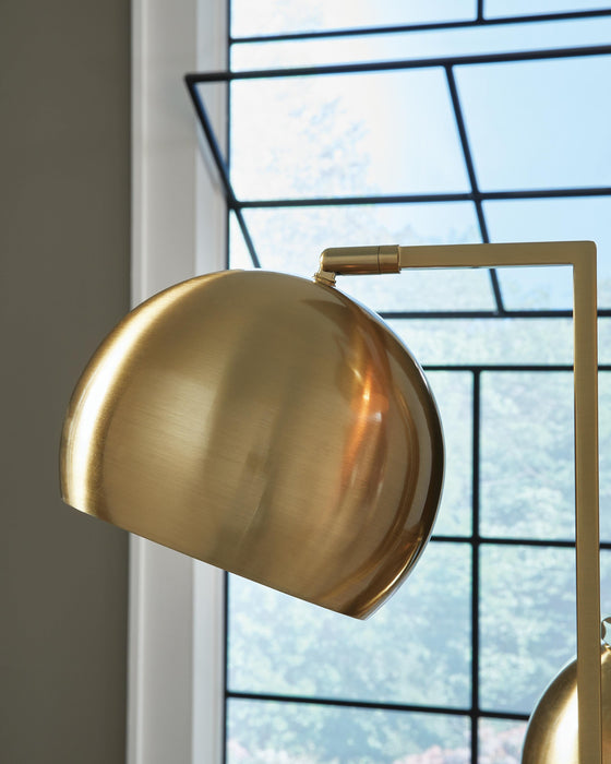 Signature Design Gold Finish/Black Metal Floor Lamp (1/CN)