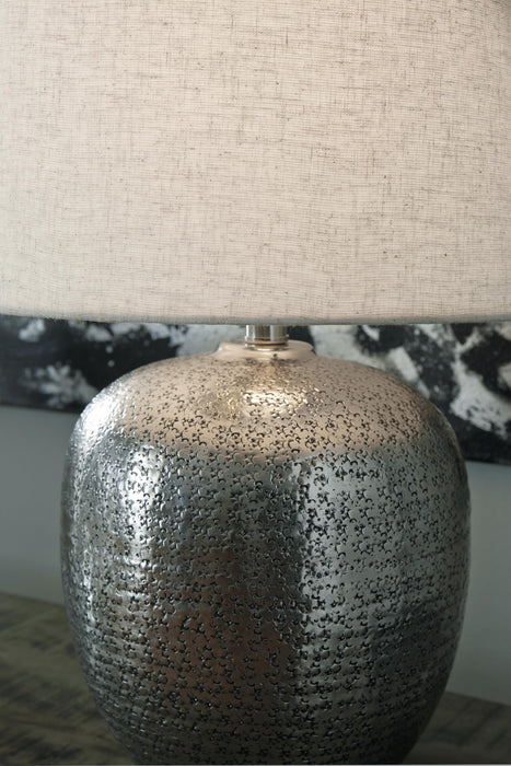 Signature Design Antique Silver Finish Metal Table Lamp (1/CN)