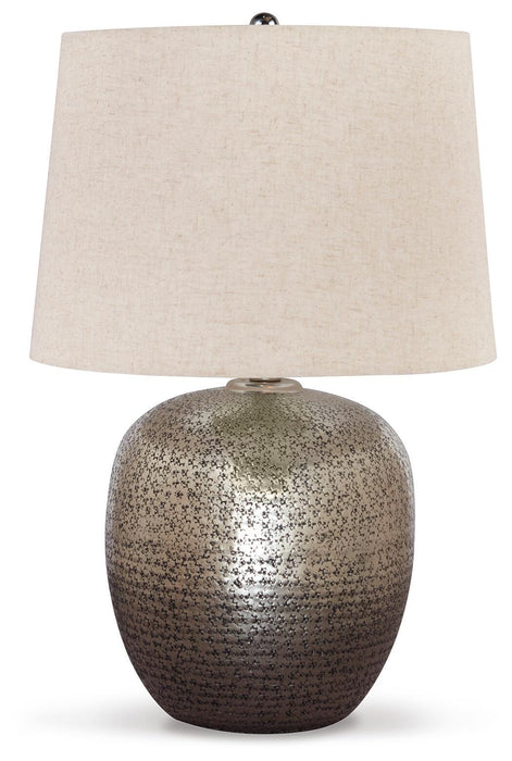 Signature Design Antique Silver Finish Metal Table Lamp (1/CN)