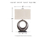 Signature Design Antique Silver Finish Metal Table Lamp (1/CN)