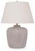 Signature Design Distressed Cream Metal Table Lamp (1/CN)