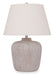 Signature Design Distressed Cream Metal Table Lamp (1/CN)