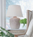 Signature Design Distressed Cream Metal Table Lamp (1/CN)