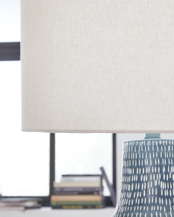 Signature Design Antique Gray/White Metal Table Lamp (1/CN)