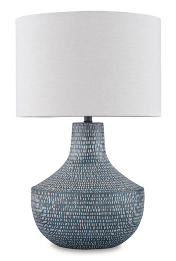 Signature Design Antique Gray/White Metal Table Lamp (1/CN)
