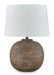 Signature Design Antique Brown/White Metal Table Lamp (1/CN)