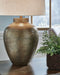 Signature Design Antique Gold Finish Metal Table Lamp (1/CN)