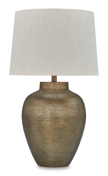 Signature Design Antique Gold Finish Metal Table Lamp (1/CN)