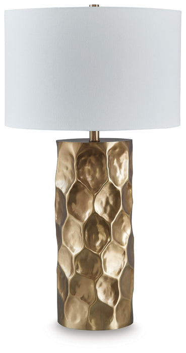 Signature Design Gold Finish Metal Table Lamp (1/CN)