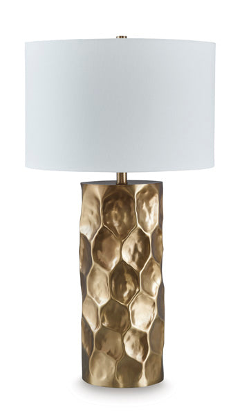 Signature Design Gold Finish Metal Table Lamp (1/CN)