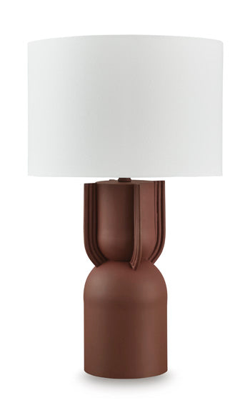 Signature Design Brick Red Metal Table Lamp (1/CN)