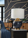 Signature Design Blue/Gold Finish Metal Table Lamp (1/CN)