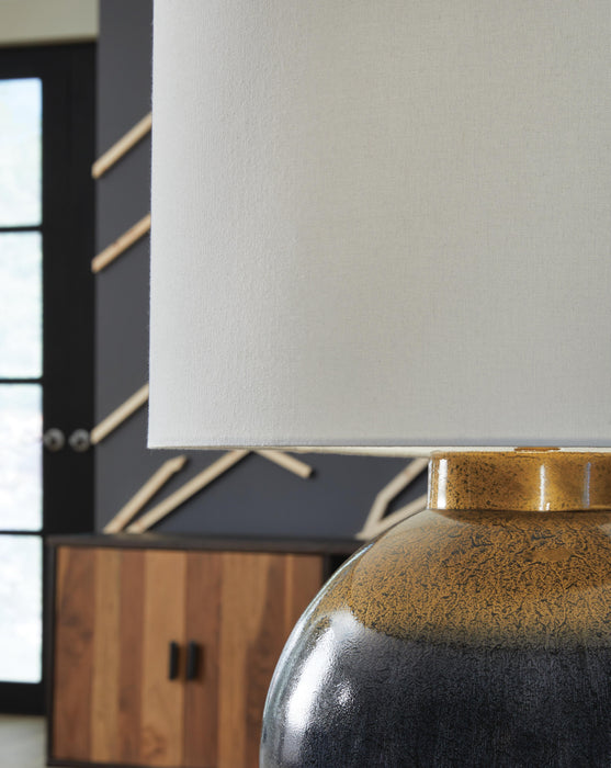 Signature Design Blue/Gold Finish Metal Table Lamp (1/CN)