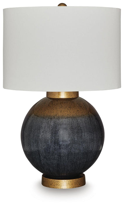 Signature Design Blue/Gold Finish Metal Table Lamp (1/CN)
