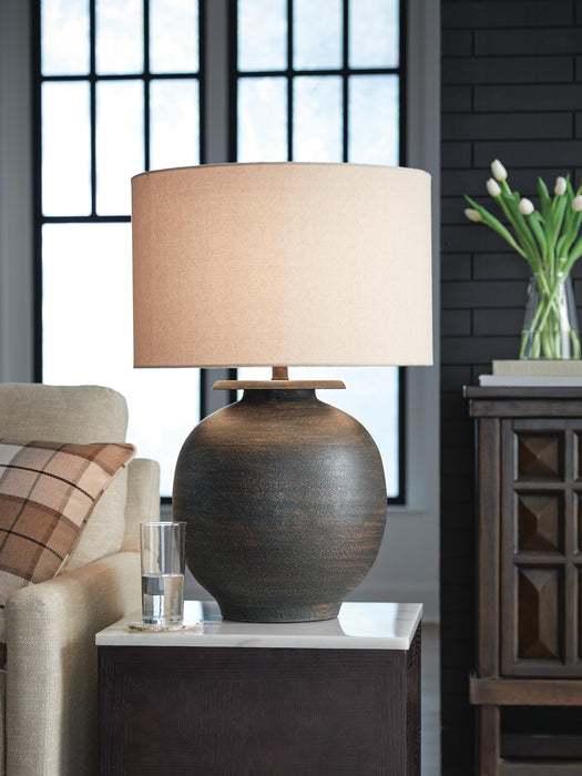 Signature Design Antique Brown Metal Table Lamp (1/CN)