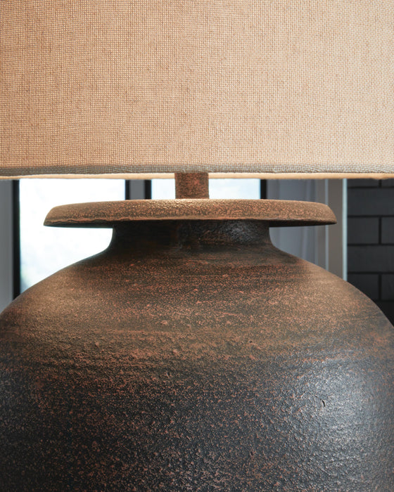 Signature Design Antique Brown Metal Table Lamp (1/CN)