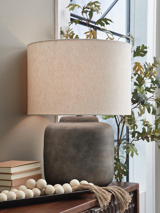 Signature Design Antique Gray Metal Table Lamp (1/CN)