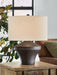 Signature Design Distressed Brown Metal Table Lamp (1/CN)