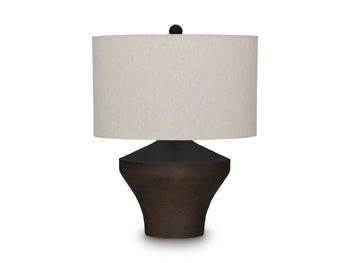 Signature Design Distressed Brown Metal Table Lamp (1/CN)