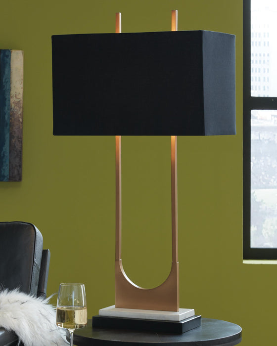 Signature Design Brass Finish Metal Table Lamp (1/CN)