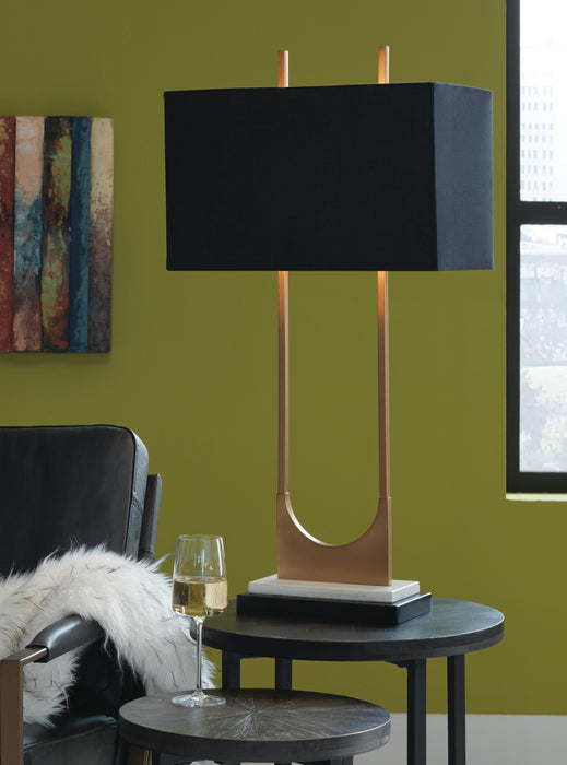 Signature Design Brass Finish Metal Table Lamp (1/CN)