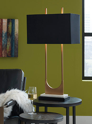 Signature Design Brass Finish Metal Table Lamp (1/CN)