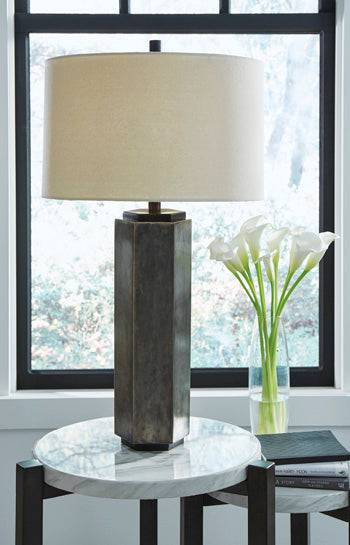 Signature Design Antique Pewter Finish Metal Table Lamp (1/CN)