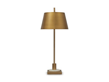 Signature Design Gold Finish/White Metal Table Lamp (1/CN)