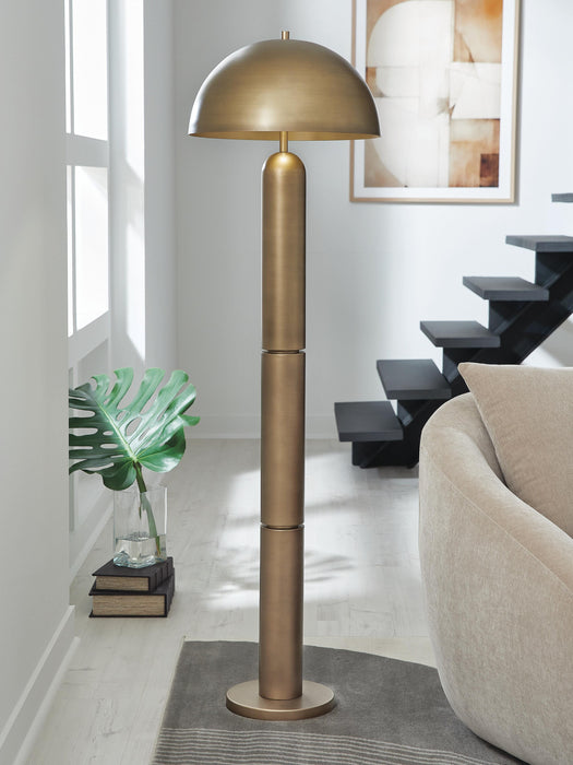 Signature Design Antique Gold Finish Metal Floor Lamp (1/CN)