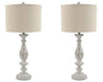 Signature Design Whitewash Poly Table Lamp (2/CN)