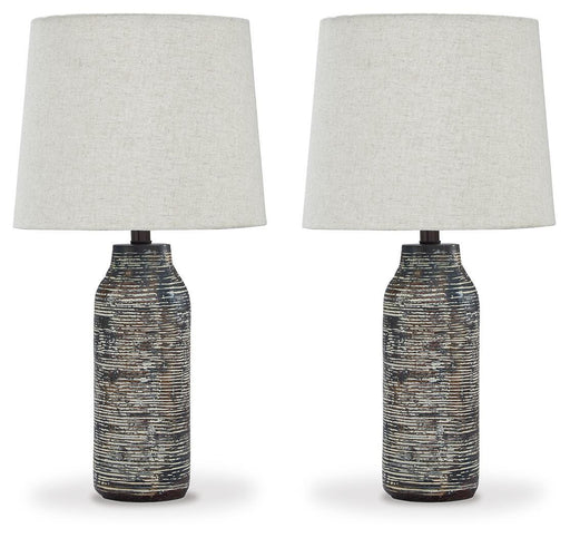 Signature Design Black/White Paper Table Lamp (2/CN)
