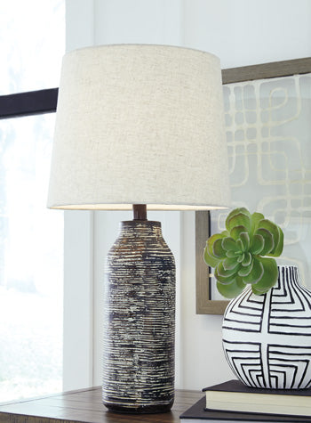 Signature Design Black/White Paper Table Lamp (2/CN)