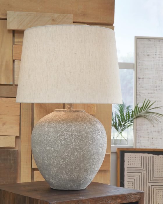 Signature Design Distressed Gray Metal Table Lamp (1/CN)