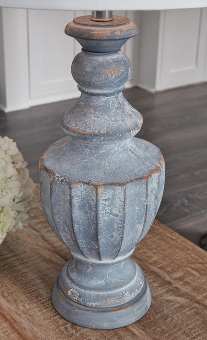 Signature Design Antique Blue Terracotta Table Lamp (1/CN)