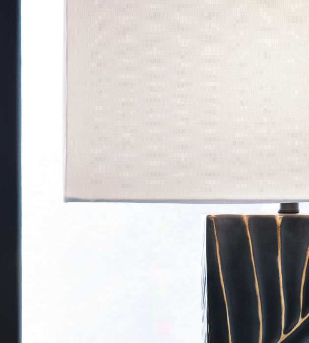 Signature Design Black/Gold Finish Poly Table Lamp (1/CN)