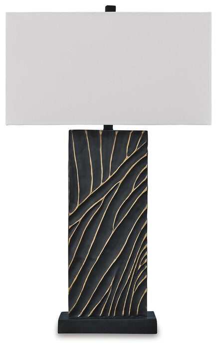 Signature Design Black/Gold Finish Poly Table Lamp (1/CN)