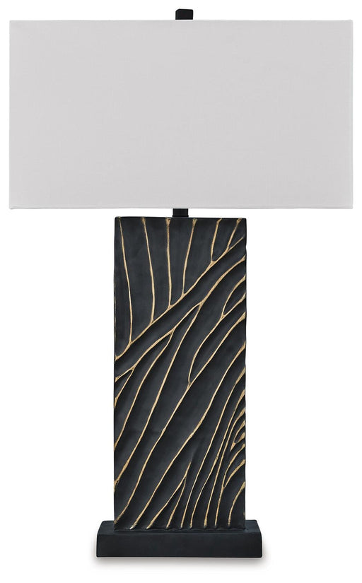 Signature Design Black/Gold Finish Poly Table Lamp (1/CN)