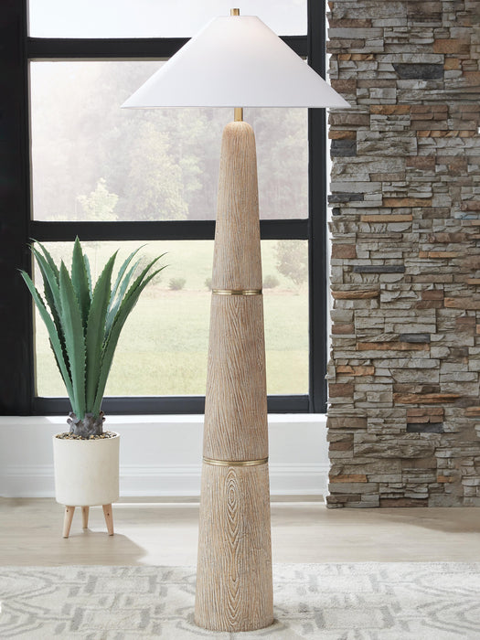 Signature Design Brown/Gold Finish Poly Floor Lamp (1/CN)