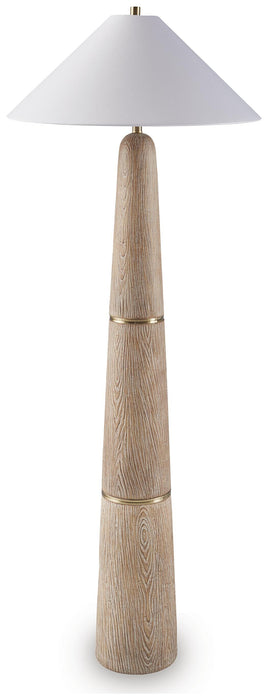 Signature Design Brown/Gold Finish Poly Floor Lamp (1/CN)