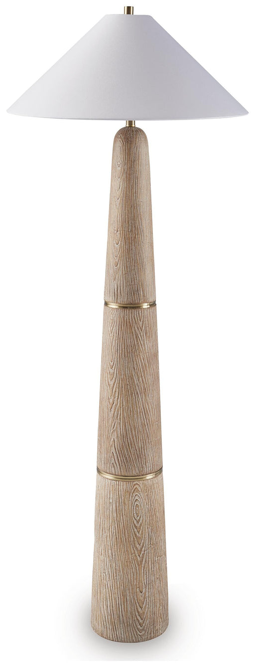 Signature Design Brown/Gold Finish Poly Floor Lamp (1/CN)
