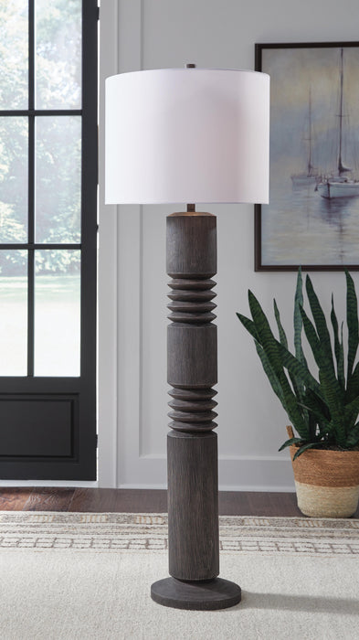 Signature Design Distressed Black Poly Floor Lamp (1/CN)