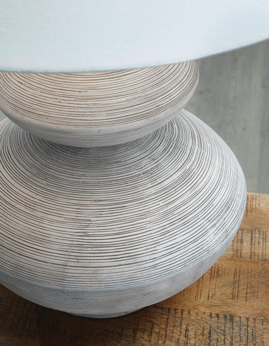 Signature Design Distressed White Poly Table Lamp (1/CN)