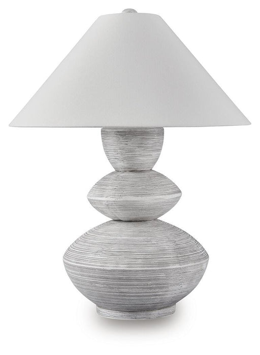 Signature Design Distressed White Poly Table Lamp (1/CN)