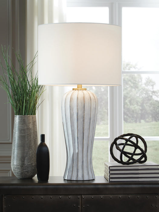 Signature Design Antique Gray Poly Table Lamp (1/CN)