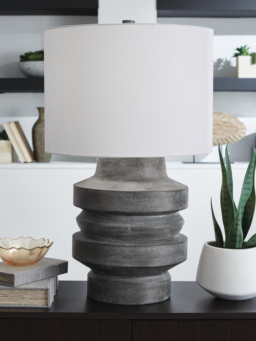 Signature Design Distressed Black Poly Table Lamp (1/CN)