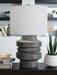Signature Design Distressed Black Poly Table Lamp (1/CN)