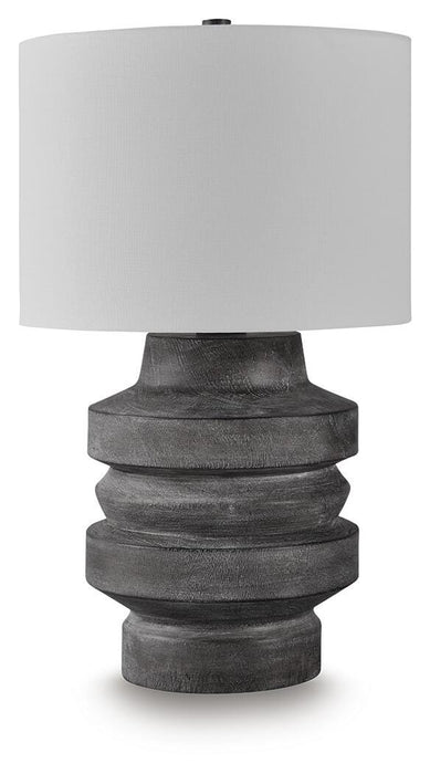 Signature Design Distressed Black Poly Table Lamp (1/CN)