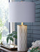 Signature Design White/Gold Finish Poly Table Lamp (1/CN)